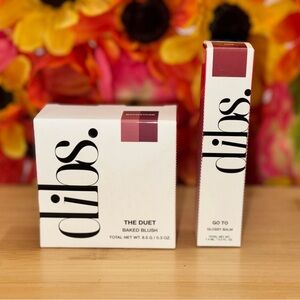 Dibs The Duet Baked Blush and Glossy Balm Set - Rich Pink